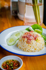 fried rice pork and bacon