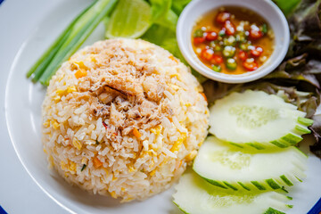 fried rice pork and bacon