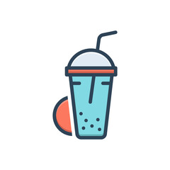 Color illustration icon for shake