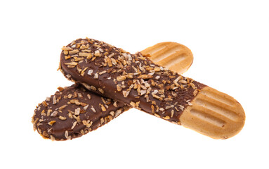 biscuit sticks in chocolate isolated