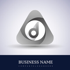 logo letter D rounded in the triangle shape, Vector design template elements for your Business or company identity.