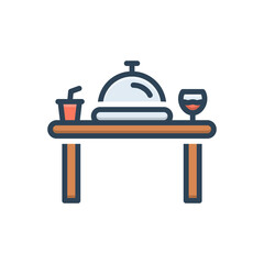 Color illustration icon for dinner