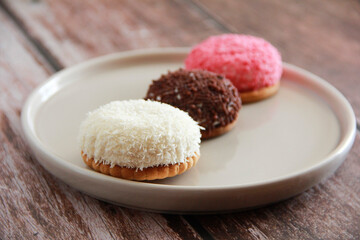 sweet dessert marshmallows in sugar a sprinkles