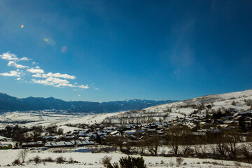Fototapeta na wymiar Winter in La Cerdanya, Pyrenees, Northern Spain