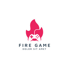 fire and game negative space logo design