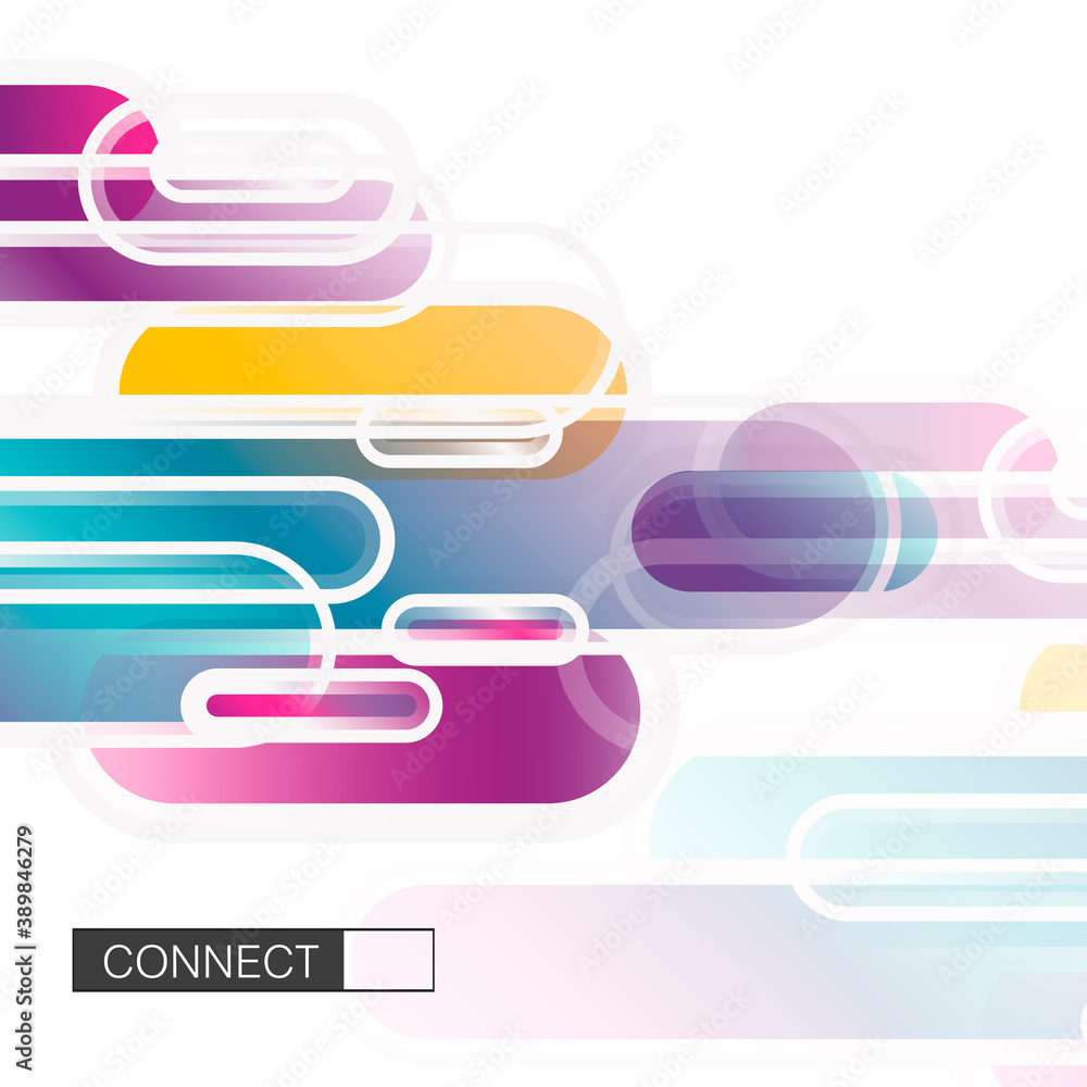 Poster Abstract dynamic geometric background. Flat dynamic shapes connect. Vector illustration