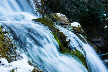 Winter in Llobregat river waterfall, Barcelona, Pyrenees, Spain