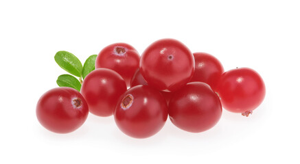 Cranberries isolated on white background