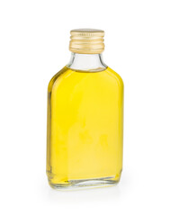 bottle with oil isolated on white background