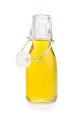 bottle with oil isolated on white background