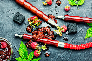 Oriental hookah with berry jam.