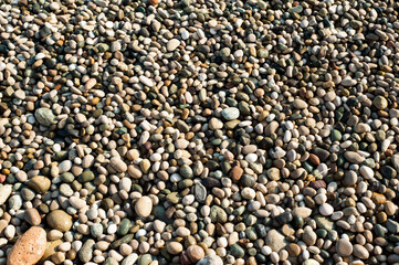 Sea stones. Round stones. Background. Texture.