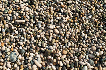 Sea stones. Round stones. Background. Texture.