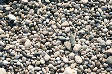 Sea stones. Round stones. Background. Texture.