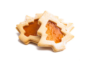 Christmas tree cookies isolated