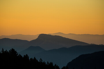 Obraz premium Summer sunrise in Pedraforca mountain, Barcelona, Catalonia, northern Spain. Europe