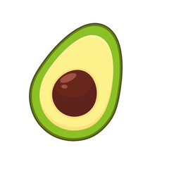 Vector cartoon avocado cut in half Isolated on white background Healthy weight loss ideas