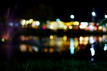 Bokeh background from the lights in the night market