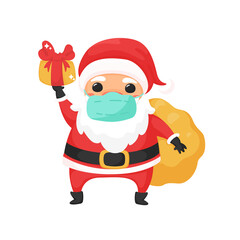 Santa Wear a mask to prevent the coronavirus during Christmas.