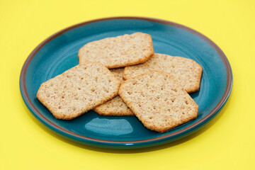 dry diet bread cookies on a decorative plate