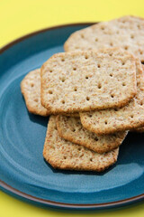 dry diet bread cookies on a decorative plate