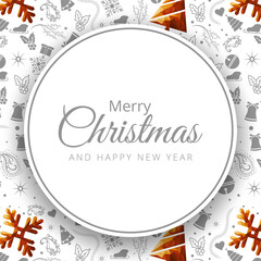 Merry Christmas and New Year luxury holiday greeting card