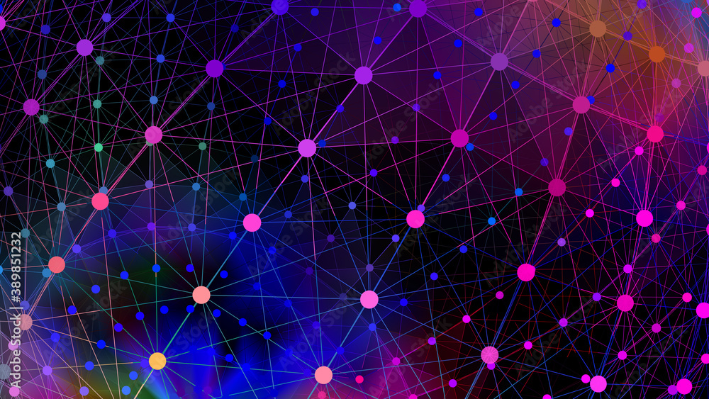 Poster abstract gradient 3d wireframe background 3d rendering