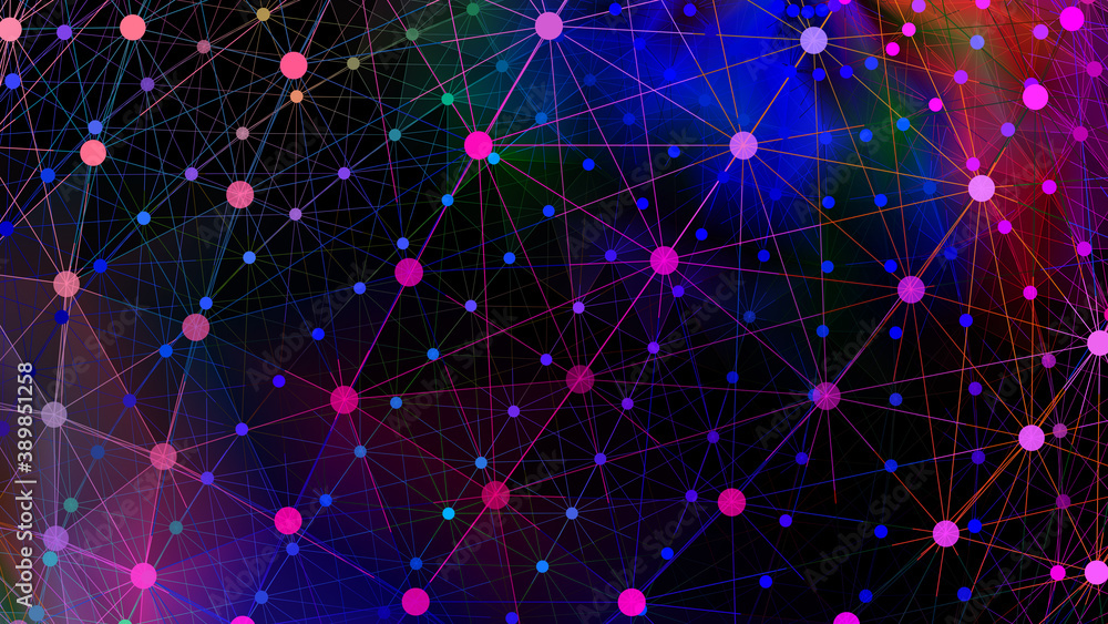 Poster abstract gradient 3d wireframe background 3d rendering