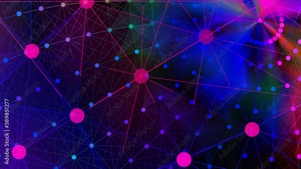 Poster abstract gradient 3d wireframe background 3d rendering
