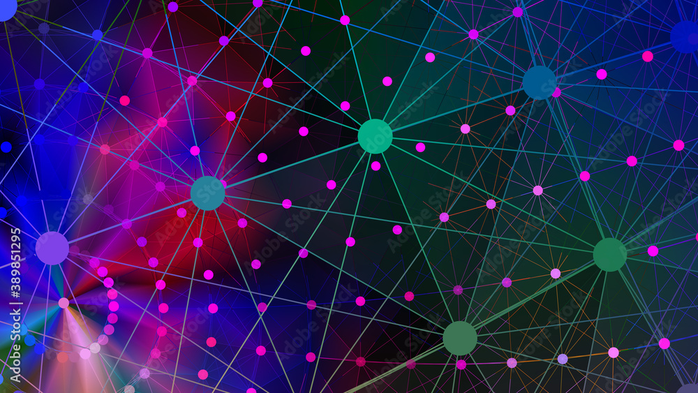 Poster abstract gradient 3d wireframe background 3d rendering