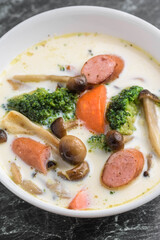 野菜たっぷり豆乳スープ