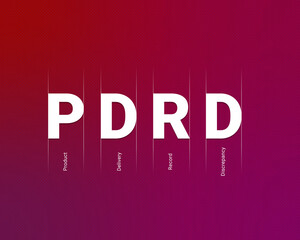 PDRD-Product Delivery Record Discrepancy
acronym, modern and minimalist concept background