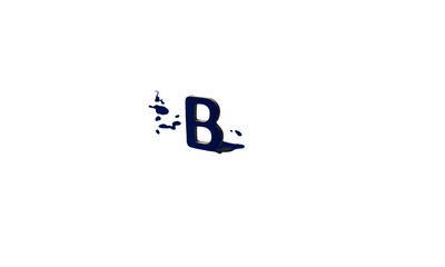 Obraz premium letter B with splatter blues colour