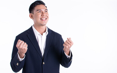 Portrait of asian business man on white background