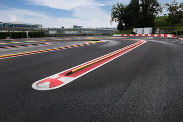 Motor sport game circuit for models racing track turn and curb