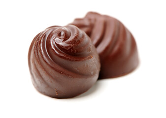 stack of chocolate on white background