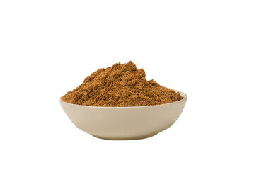 Mix spices in a bowl isolated on white.