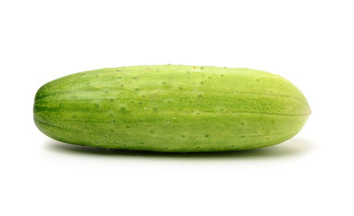 overripe cucumber on white background