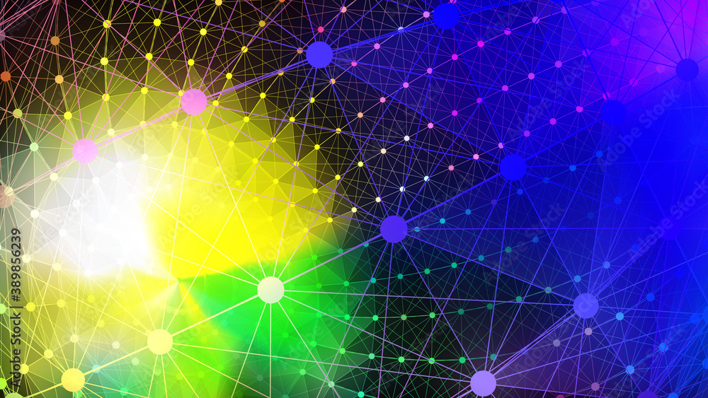 Poster abstract gradient 3d wireframe background 3d rendering
