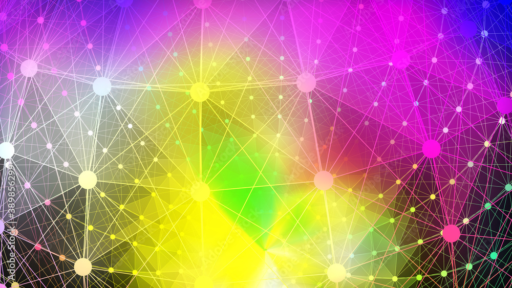 Poster abstract gradient 3d wireframe background 3d rendering