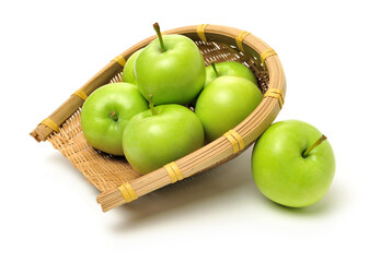 Green apples isolated on white background