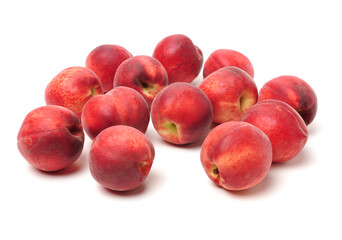 ripe peach on white background