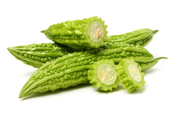 Bitter melon , Bitter gourd on white background