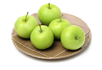 Green apples isolated on white background