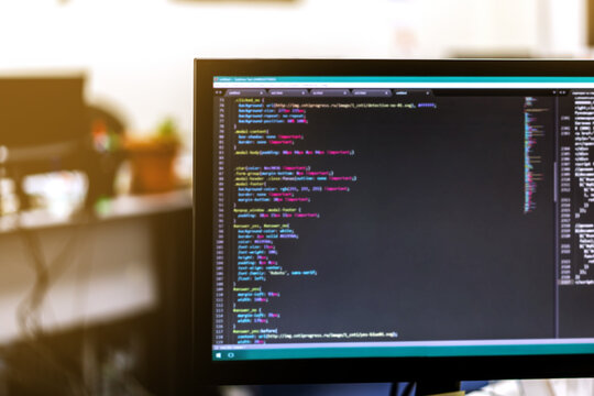 Web site codes on computer monitor.