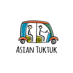 Tuk Tuk, hand draw sketch vector for your design