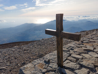 Gipfel mit Gipfelkreuz Ida Ἴδα, Idha, Ídhi, Idi, Ita, massiv berg Psiloritis...