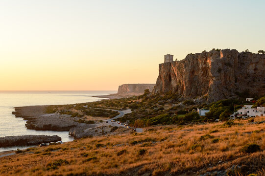 Breathtaking sunset by the sea at Macari's Belvedere viewpoint in Sicily near San Vito Lo Capo