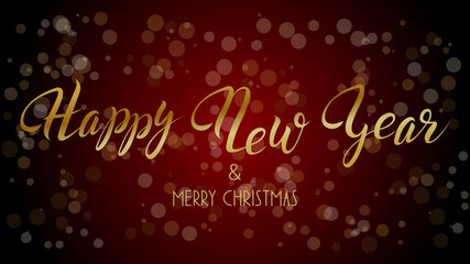 Fototapeta na wymiar Happy New Year and Merry Christmas on a shiny festive background. Happy Christmas card.