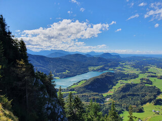 Fototapeta na wymiar Lake Fuschlsee at Salzkammergut near Salzburg Austria, Europe in Summer